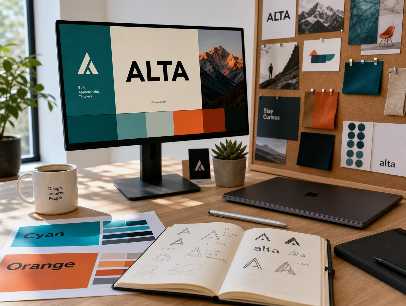 Initial brand identity design documents