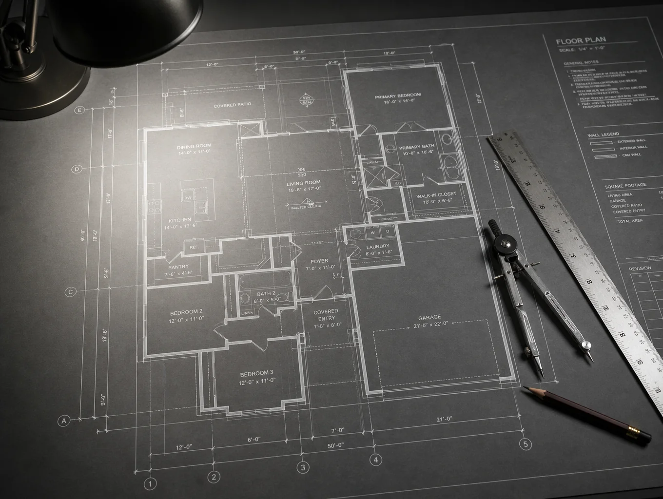 Detailed architectural blueprint for urban development project